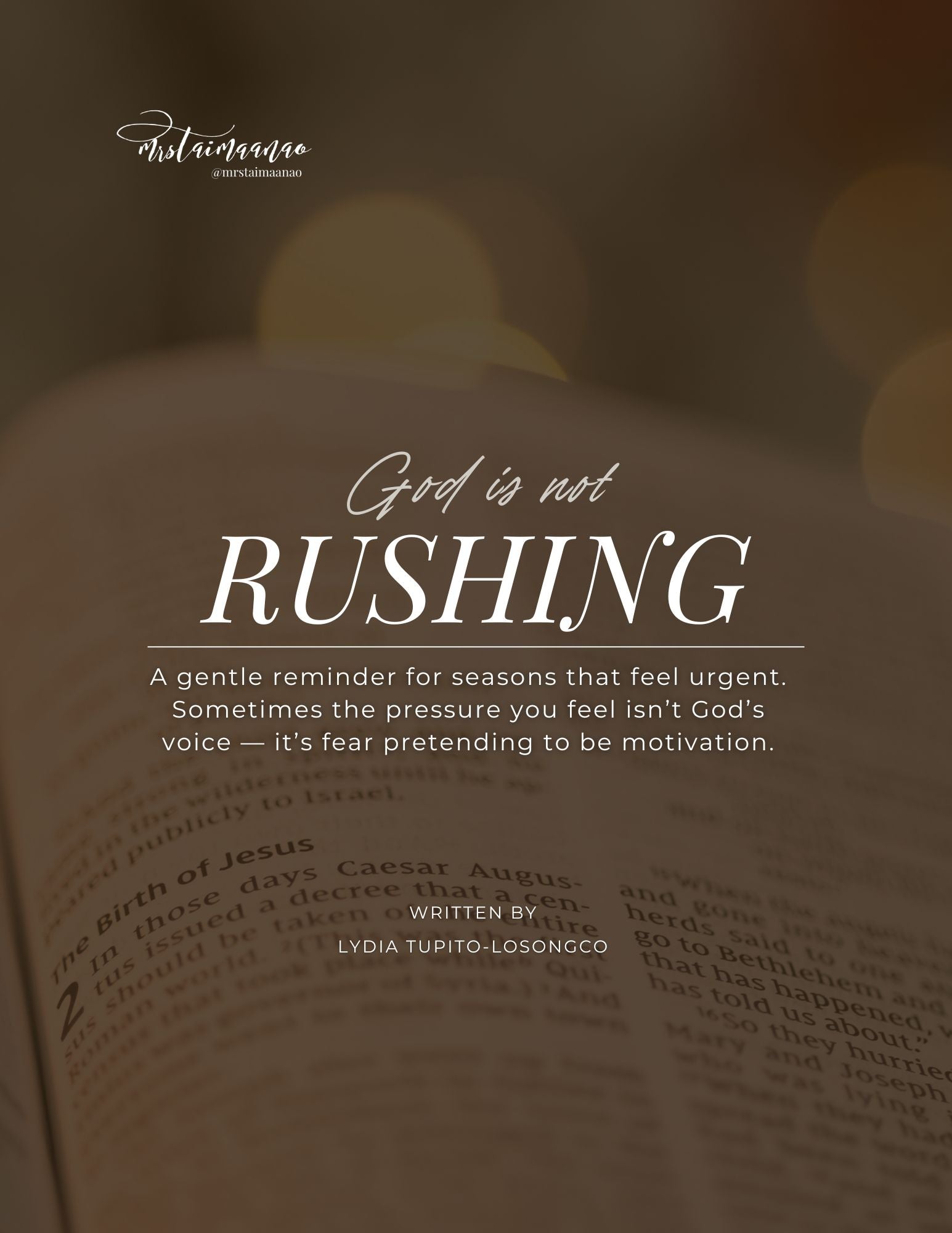 God Is Not Rushing You (Free PDF)