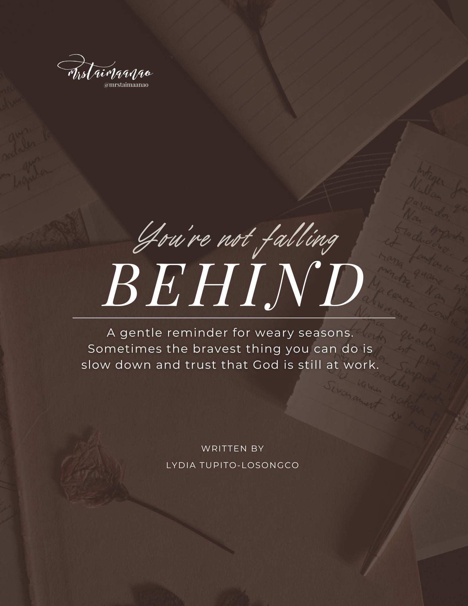 You’re Not Falling Behind (Free PDF)